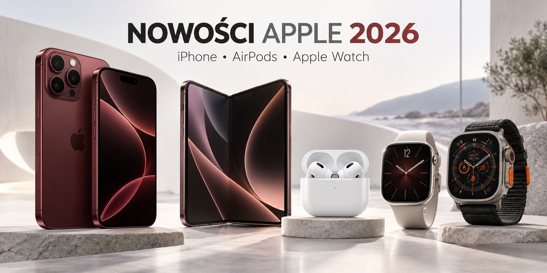 Nowości Apple 2026 – iPhone 18 Pro, iPhone Duo, AirPods 5 i Apple Watch